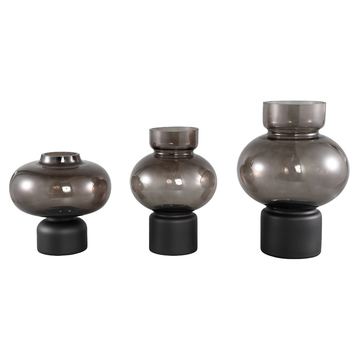 Vaso Nyda Grey | Vaso in vetro con sfera grigio scuro - CONFIG0388