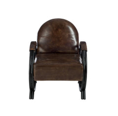 Poltrona 1 Posto Design Pelle e Metallo Marrone - 76319