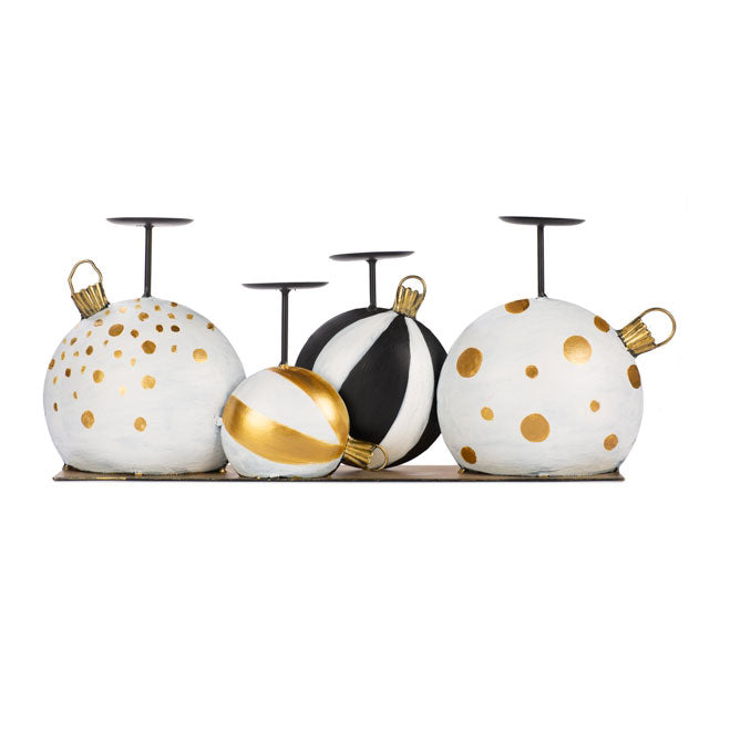 Baden Collection Portacandele Palle di Natale H20 x L44Cm - 1248609