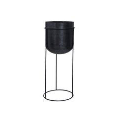 Portavaso in alluminio nero su piedistallo in ferro H67 - 704464,03