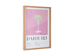 Wall Art Daiquiri &ndash; Present Time | Quadro Decorativo H41,5 X L31,5 con Ricetta Cocktail per Cucina o Angolo Bar - PT4286