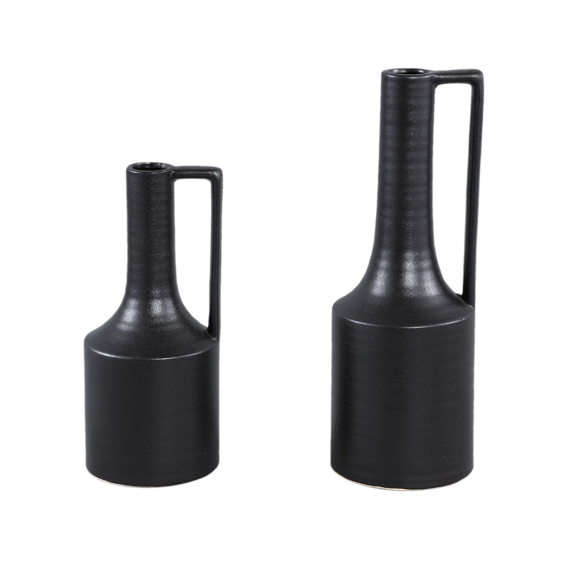 Vaso Rita Black | Vaso in ceramica nera con manico - CONFIG0387