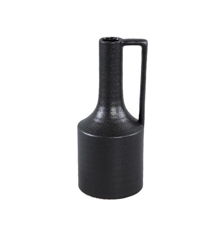 Vaso Rita Black H25,5 | Vaso in ceramica nera con manico - 713225
