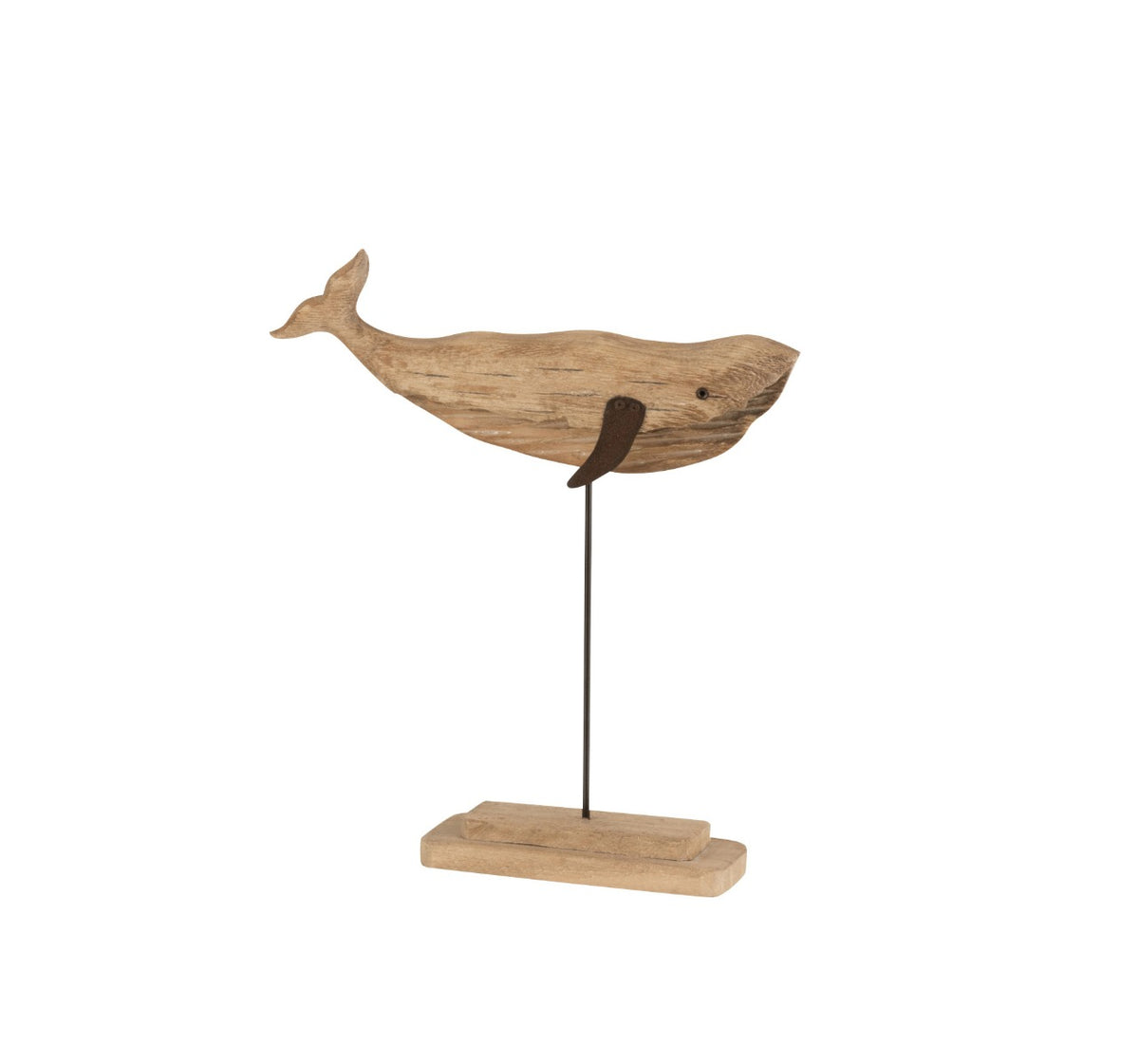 Scultura Balena in legno naturale H29 - 11058