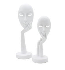 Scultura Maschera Bianca su Mani | Sculture Moderne di Design - CONFIG0278