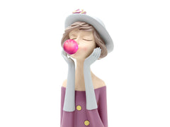 Scultura Mezzo Busto Donna con Palloncino Chewing Gum LED - YCY-Z013-LED