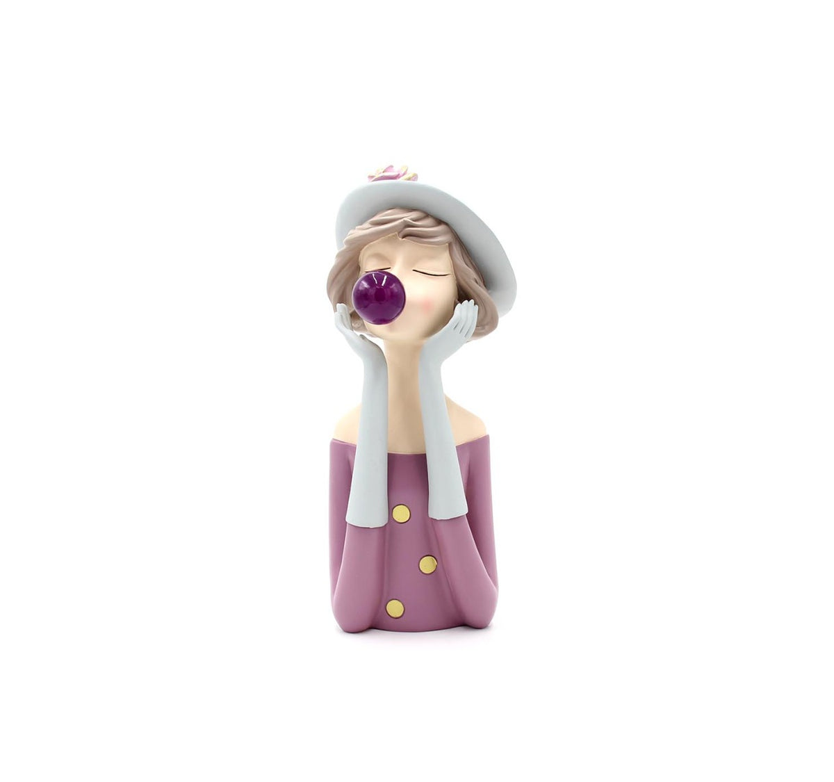 Scultura Mezzo Busto Donna con Palloncino Chewing Gum LED - YCY-Z013-LED