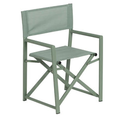Sedia da Regista in Alluminio Verde Salvia L56 X P53 X H84 CM - 610329