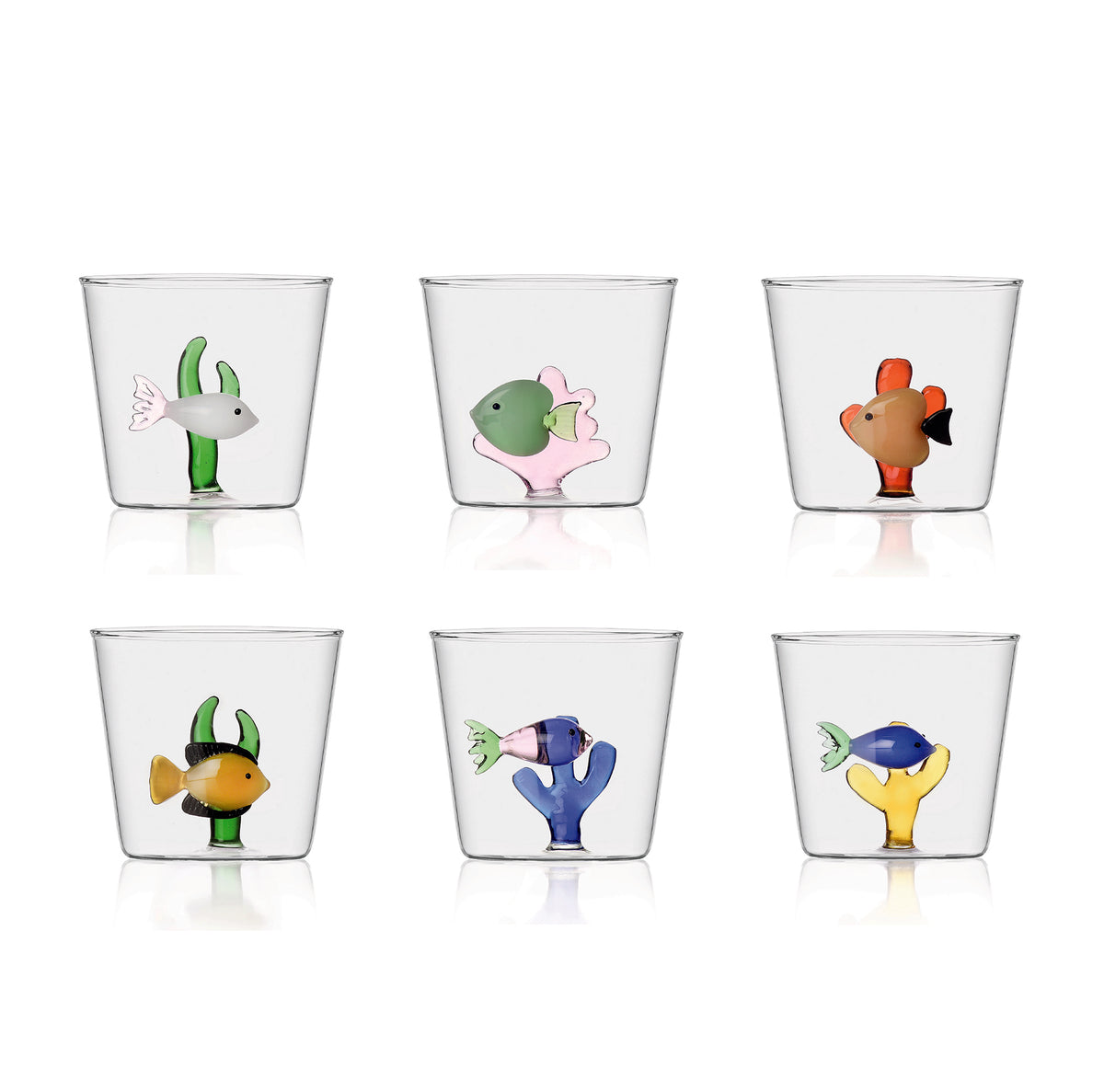 Set 6 Bicchieri Ichendorf Milano Marine Garden – Pesci con Alghe in Vetro Borosilicato