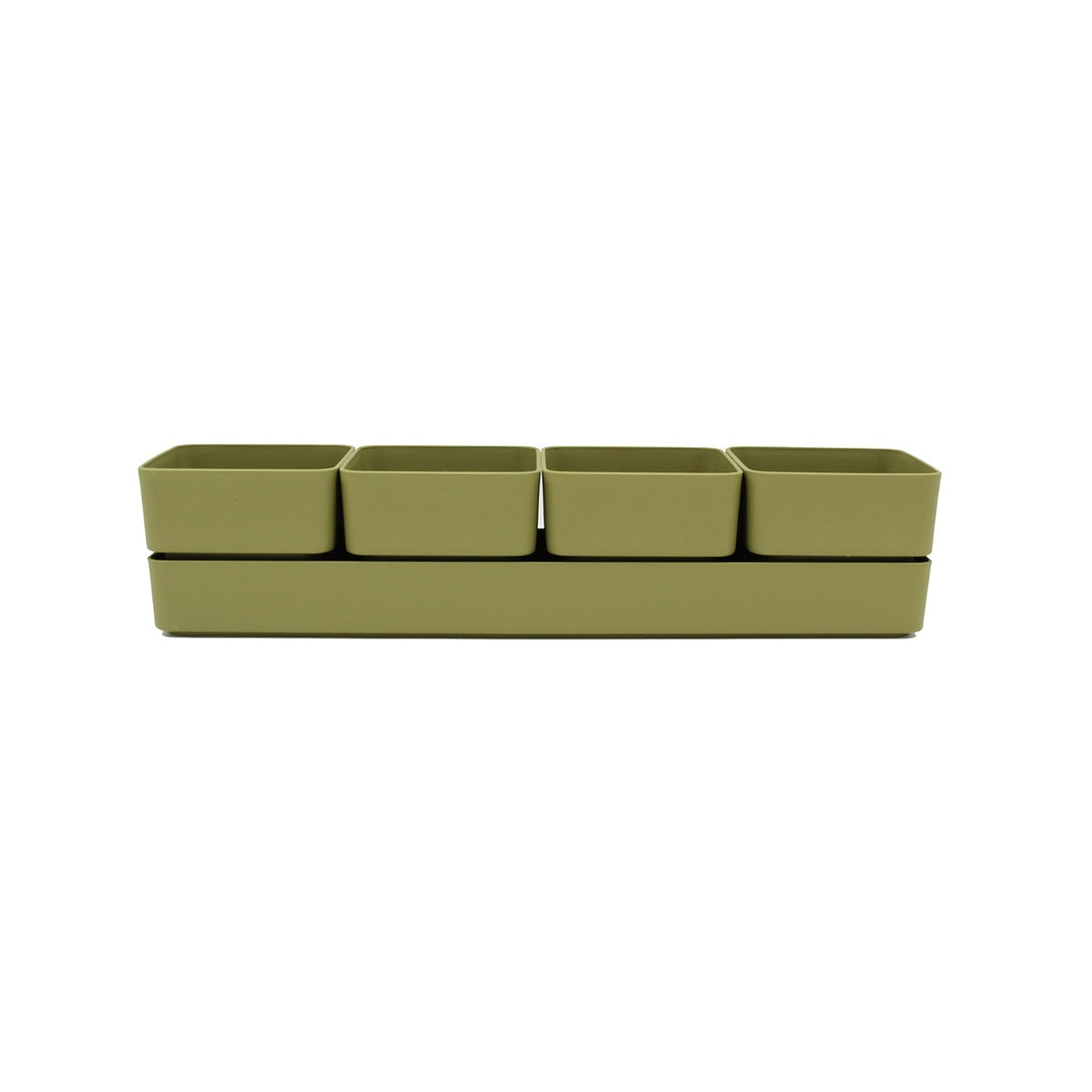 Set cassetta sierra Olive 38 | Vasi di design in plastica colorata TERAPLAST - 08769038-313