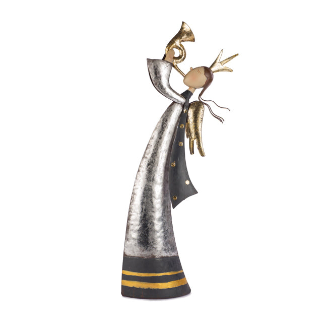 Angelo in metallo con tromba H45 - 1236334