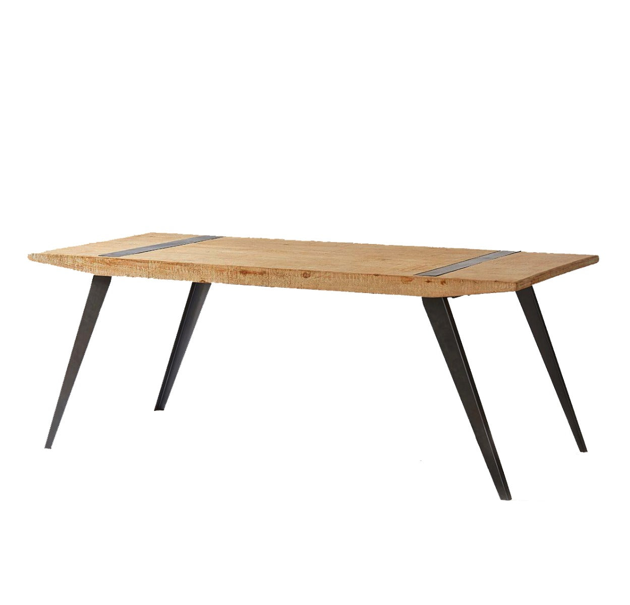 Tavolo Kurtis Light : Tavolo stile industriale in legno massello e ferro - 740306