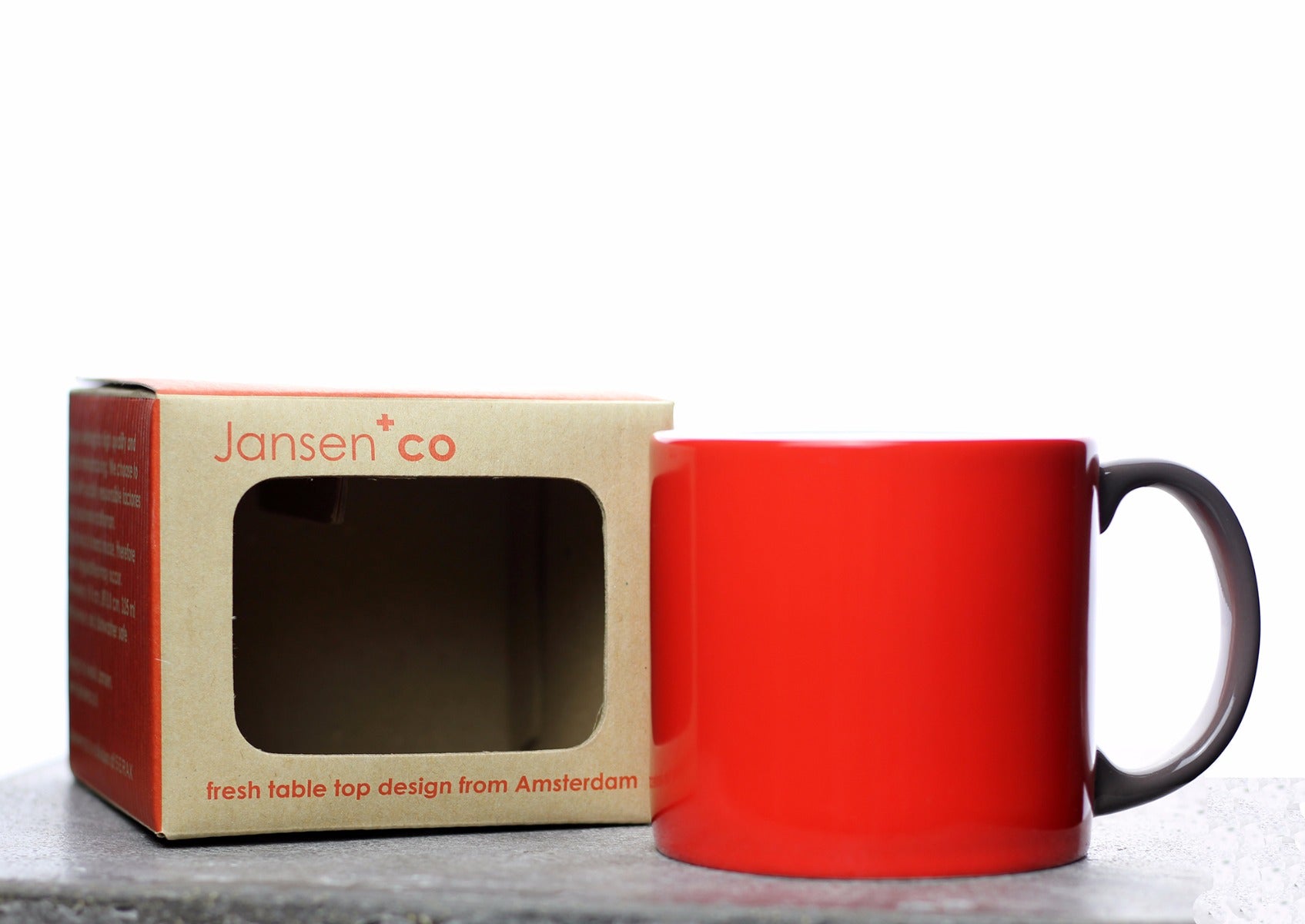 Tazza Mug rossa-grigia: tazze colazione grandi e colorate Jansen CO - JC1143G