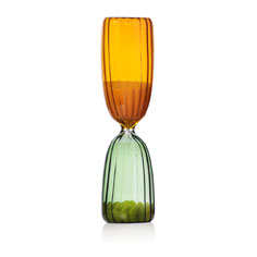 TIMES Clessidra 5 Minuti Verde/Ambra | Clessidra in Vetro Borisilicato colorato e sabbia naturale - 09367187