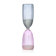 TIMES Clessidra 5 Minuti Grigio/Rosa | Clessidra in Vetro Borisilicato colorato e sabbia naturale - 09367183