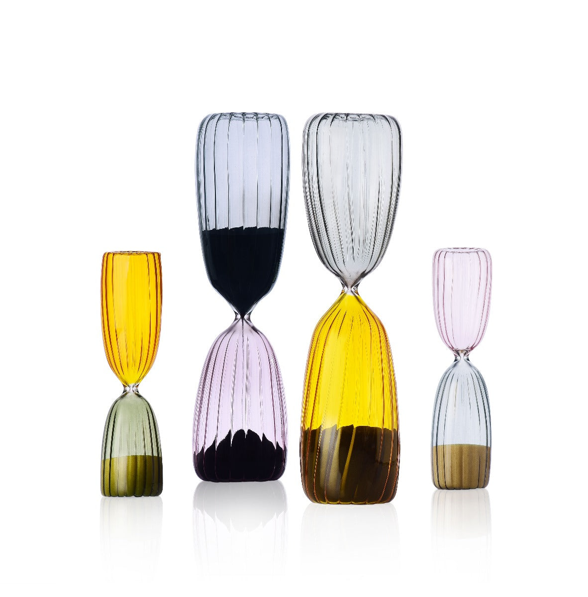 TIMES Clessidra 5 Minuti Grigio/Rosa | Clessidra in Vetro Borisilicato colorato e sabbia naturale - 09367183