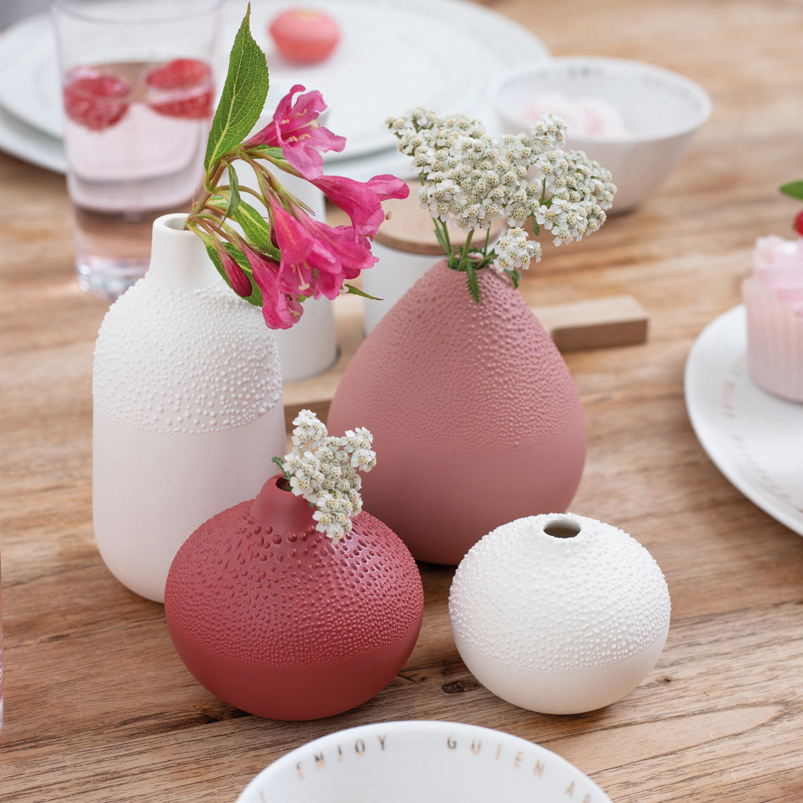 Vaso Beaded White H11 | Vasi di design in Gres smaltato - 4914380
