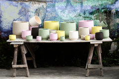 Vaso Aline Cemento Verde | Vasi di Design in Cemento - CONFIG0463