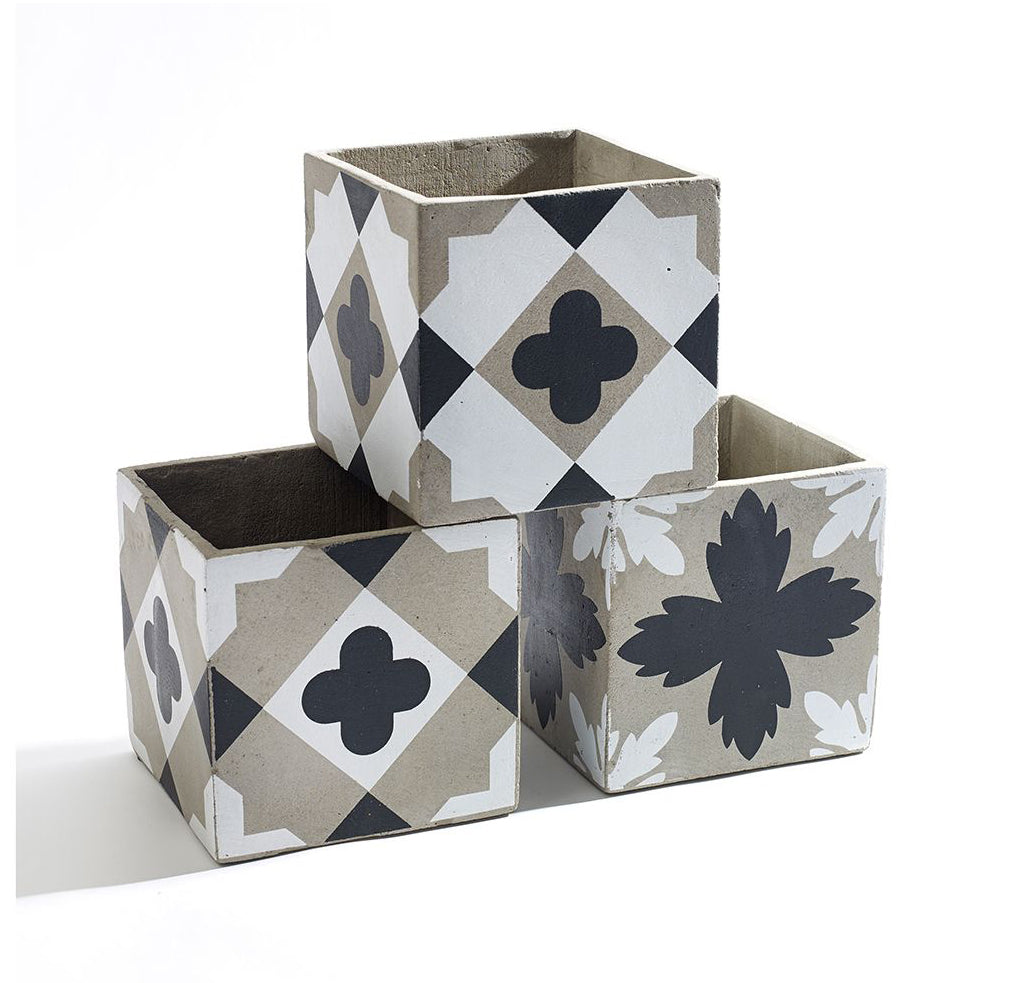 Cachepot Feeling : Set 3 vasi in cemento Serax - B7213202