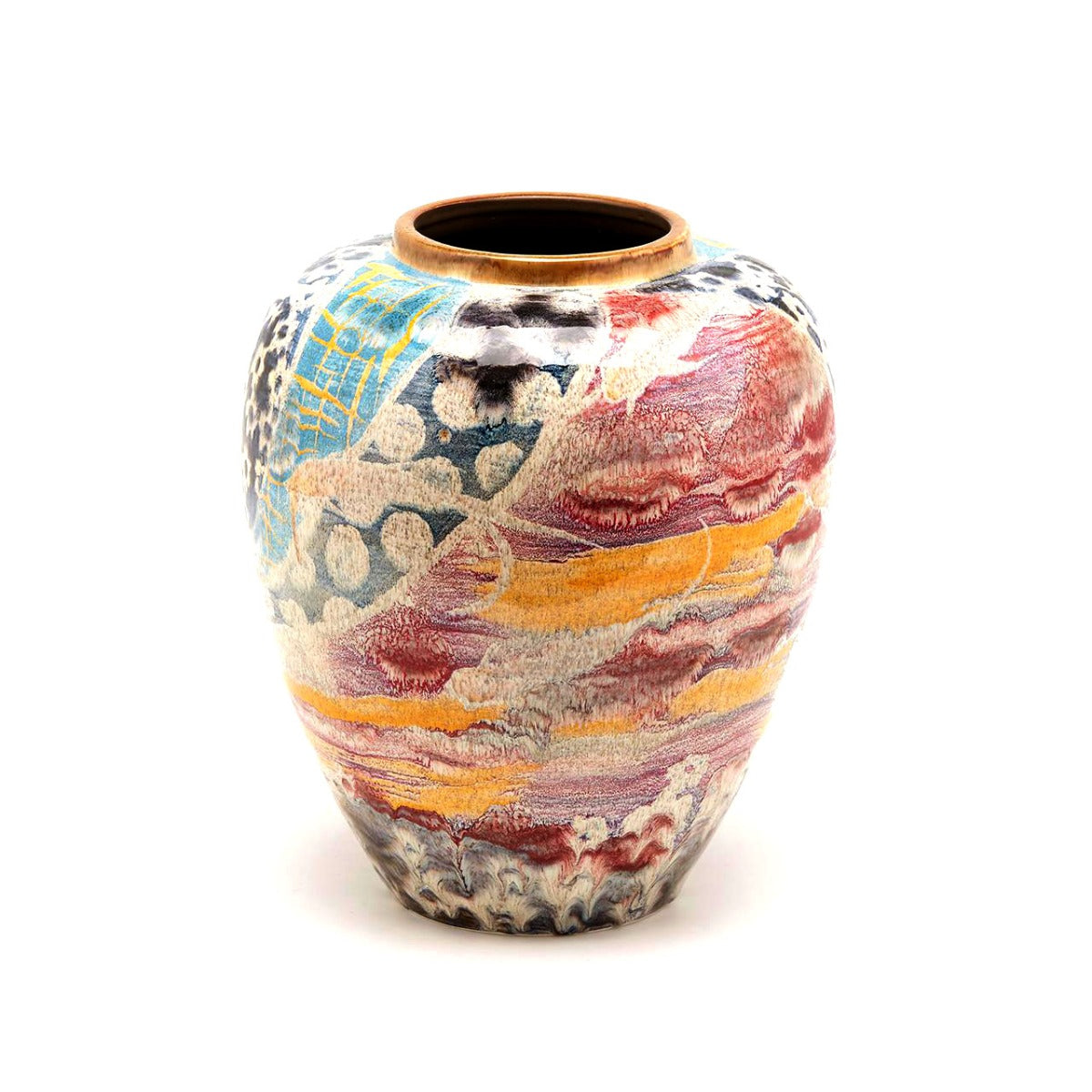 Vaso arte H31 : Vaso bombato in ceramica colorata EDG - 014831