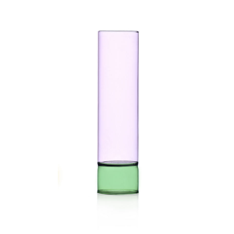 Vaso Bamboo colore Rosa - Verde H27 | Vasi in Vetro Ichendorf Milano - 09367203