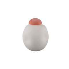 Vaso Karlie Bianco con Tappo Arancione in Vetro Opaco | Vasi di Design in Vetro Colorato - 721821
