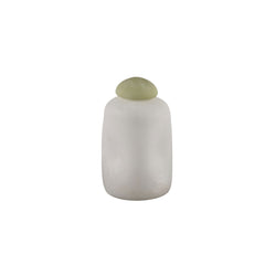 Vaso Karlie Bianco con Tappo Verde in Vetro Opaco | Vasi di Design in Vetro Colorato - 721820