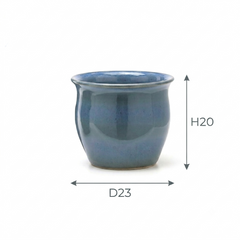 Vaso Cachepot Bombato in Terracotta Azzurra H20 D23 EDG Enzo De Gasperi