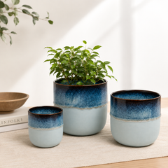 Vaso Cachepot Nuance Rotondo Celeste/Blu H10,5 D10,5 Cm – EDG Enzo De Gasperi
