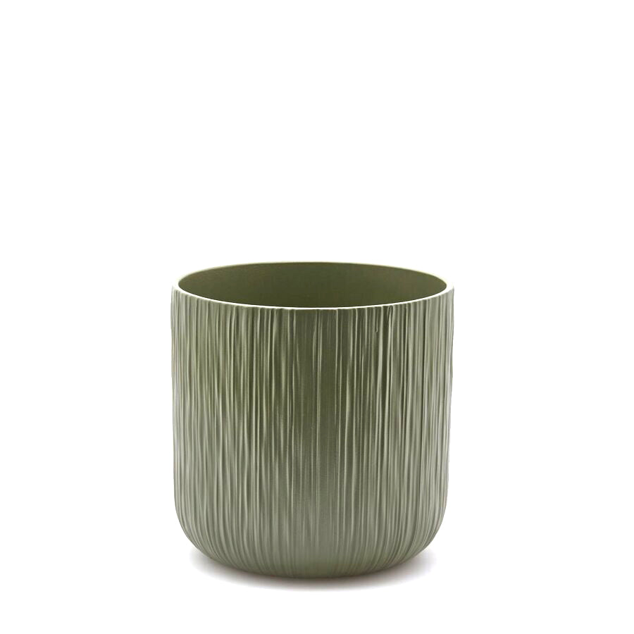 Vaso in Ceramica Salvia Rigato H14,5 D15 EDG | Design Moderno e Minimalista