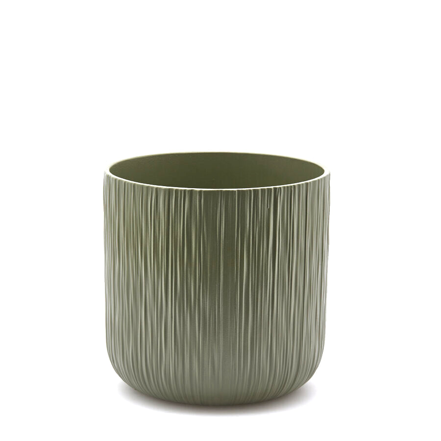 Vaso in Ceramica Salvia Rigato H18 D18 EDG | Design Moderno e Minimalista