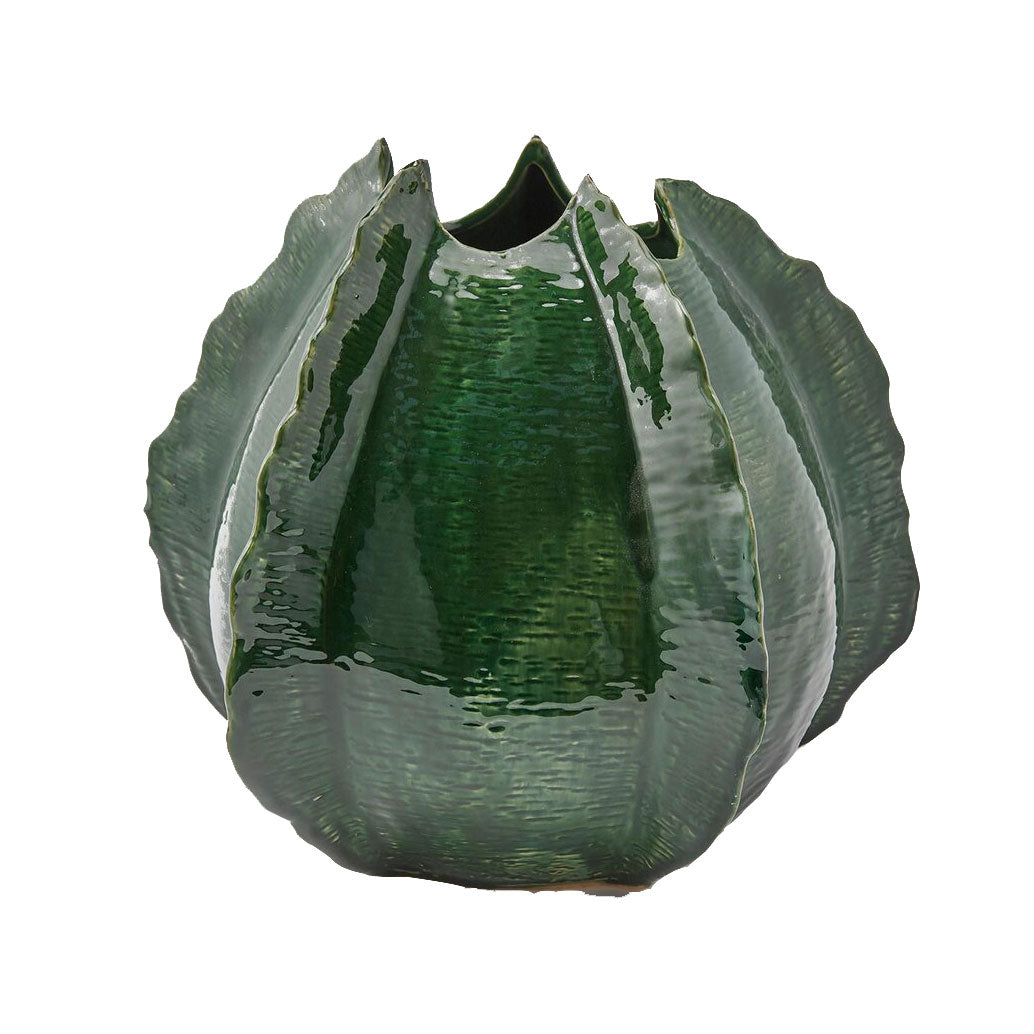 Vaso Chakra Agave Bombato Verde H33 D37 | Vasi in Ceramica Design EDG - 014505