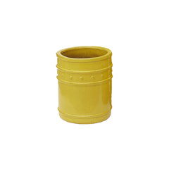 Vaso Cilindrico Glaze Atlas Capri EDG H40 D33 in Ceramica Gialla - Design Italiano