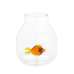Vaso Conico Atlantis Pesciolino Ambra in vetro - 27361