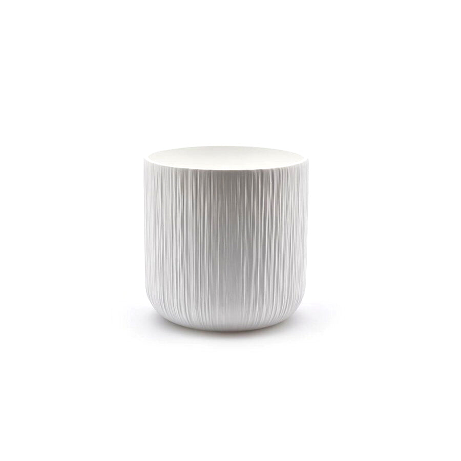 Vaso in Ceramica Bianco Rigato H13 D13,5 EDG | Design Moderno e Minimalista