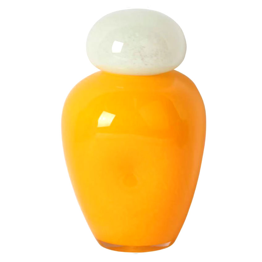 Vaso Dulce M Vetro Giallo con Tappo Verde Chiaro | Vasi di Design in Vetro Colorato - PT4151BY