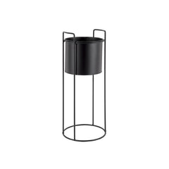 Portavaso Essence in Metallo Nero su Piedistallo H51 | Vasi di Design in Metallo - PT3698BK-S