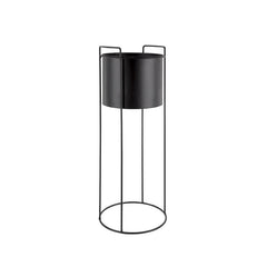 Portavaso Essence in Metallo Nero su Piedistallo H63 | Vasi di Design in Metallo - PT3698BK-M
