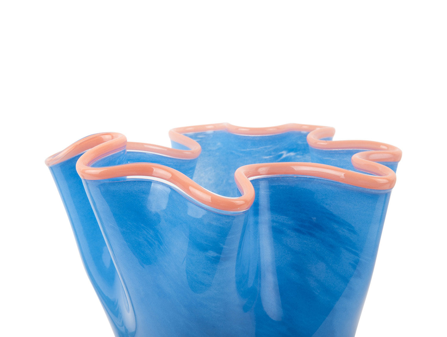 Present Time - Vaso Ruffles Blu H31,5 D23 CM | Vasi di Design in Vetro Colorato - PT4160BL