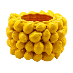 Vaso Giallo Con Limoni H22 &Oslash;31 CM -EDG Enzo De Gasperi - 016194,20