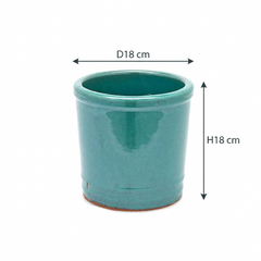 Vaso Glaze Cilindro H18 D18 Celeste EDG | Cachepot in Ceramica Smaltata