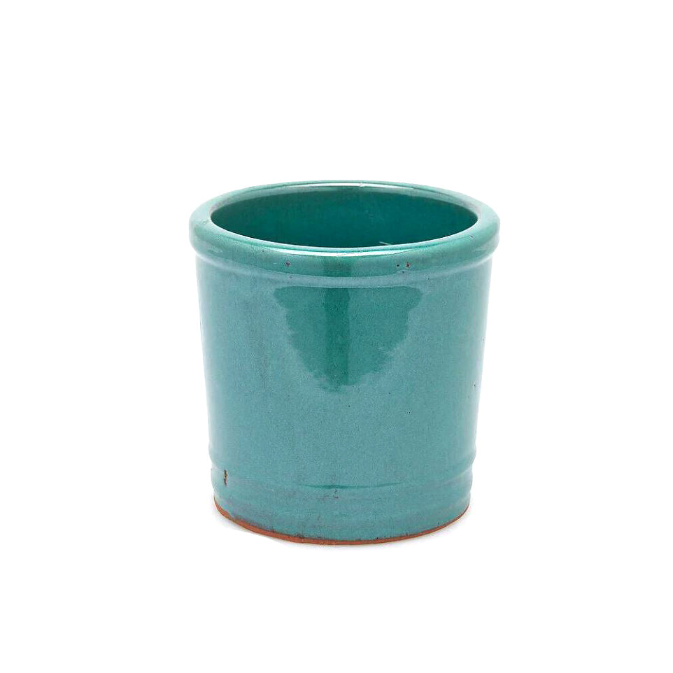 Vaso Glaze Cilindro H18 D18 Celeste EDG | Cachepot in Ceramica Smaltata