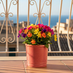 Vaso Glaze Cilindro H18 D18 Corallo EDG | Cachepot in Ceramica Smaltata