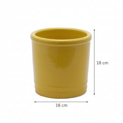 Vaso Glaze Cilindro H18 D18 Giallo EDG | Cachepot in Ceramica Smaltata