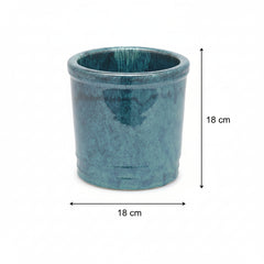 Vaso Glaze Cilindro H18 D18 Turchese EDG | Cachepot in Ceramica Smaltata
