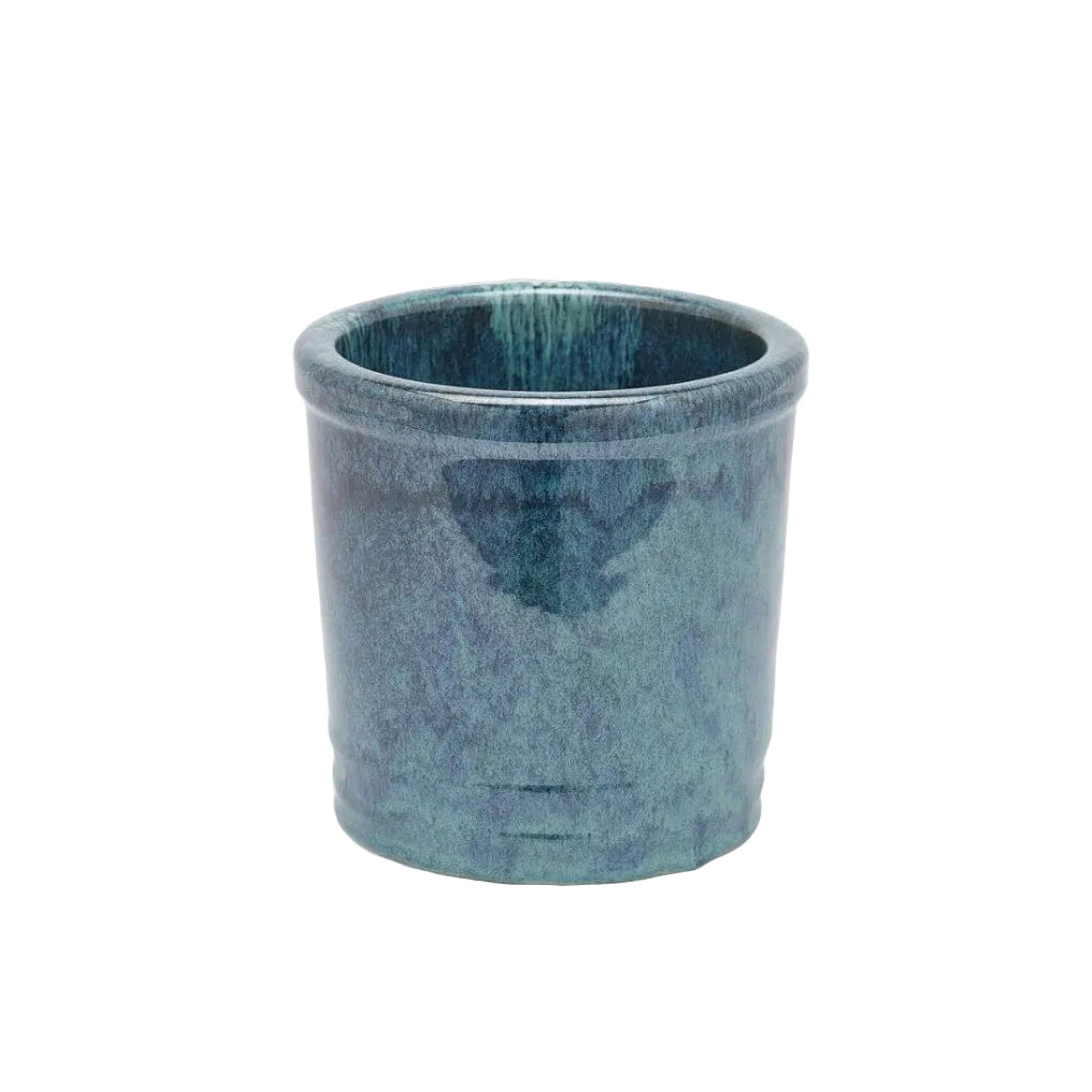 Vaso Glaze Cilindro H18 D18 Turchese EDG | Cachepot in Ceramica Smaltata