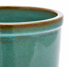 Vaso Glaze Cilindro H23 D24,5 Turchese EDG | Cachepot in Ceramica Smaltata