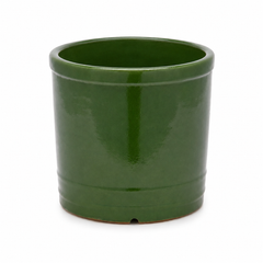 Vaso Glaze Cilindro H23 D24,5 Verde EDG | Cachepot in Ceramica Smaltata