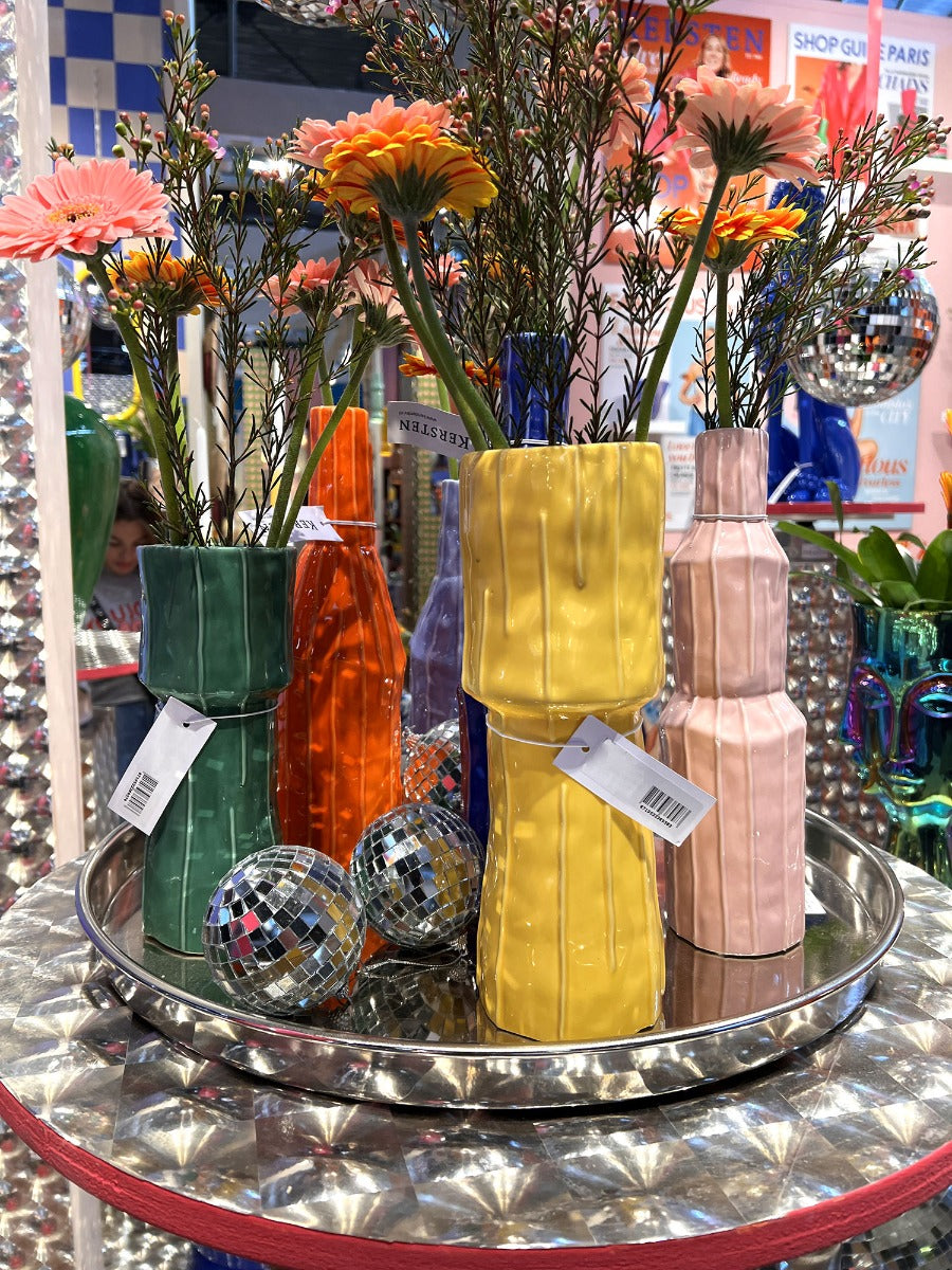 Vaso Fashion Gres Arancione H30 | Vasi di design in ceramica colorata - KAL-4801