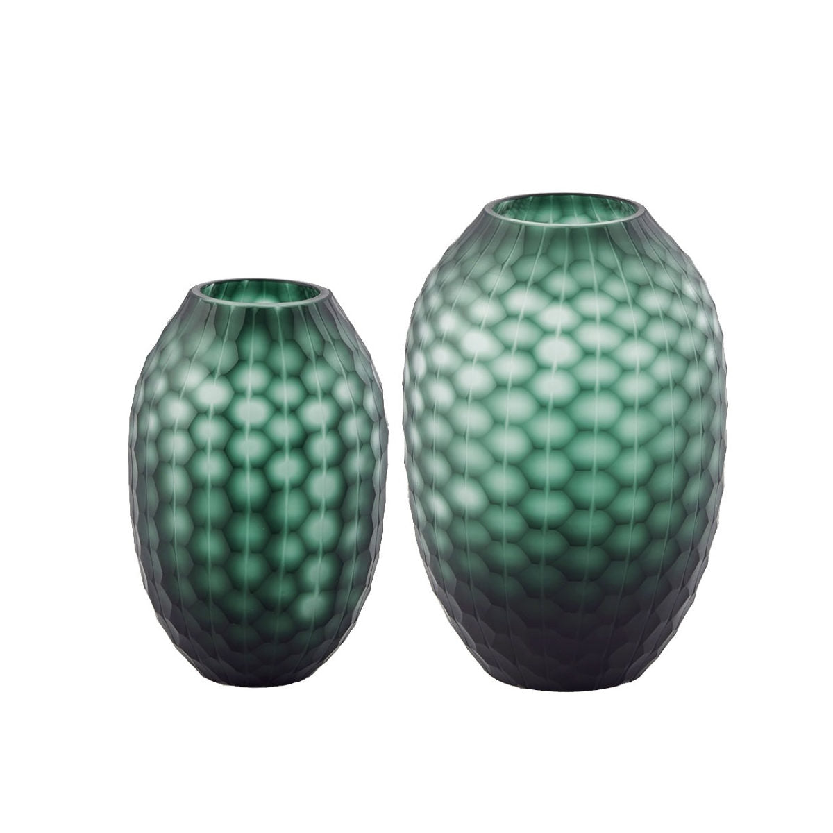 Vaso blu - verde Intaglio: vasi in vetro satinato design EDG - CONFIG0095
